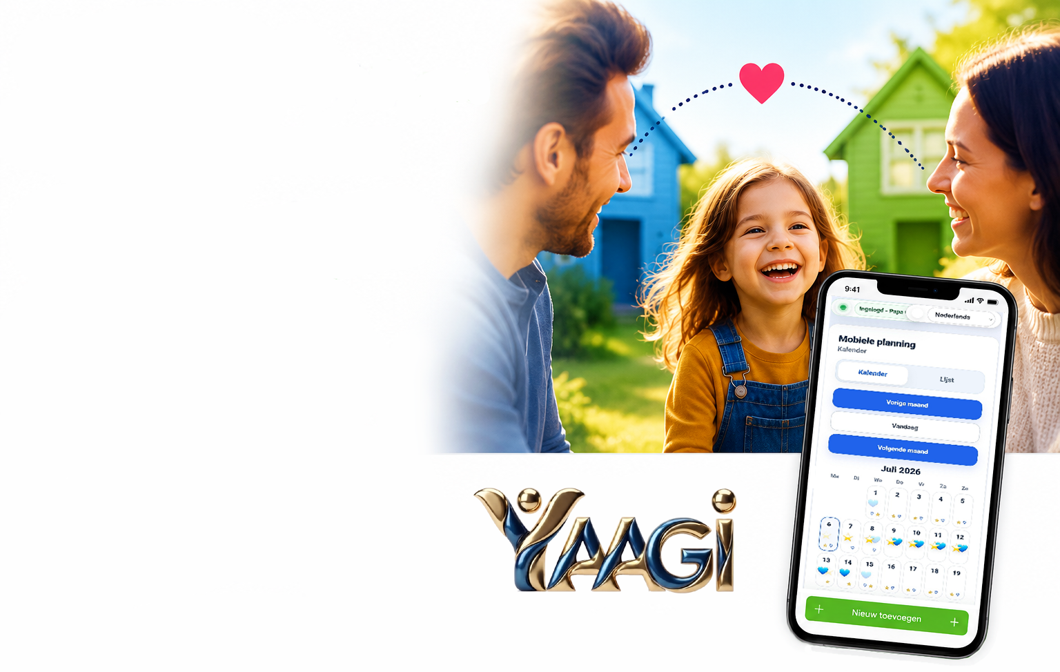 YAAGI co-ouderschapsapp op verschillende apparaten